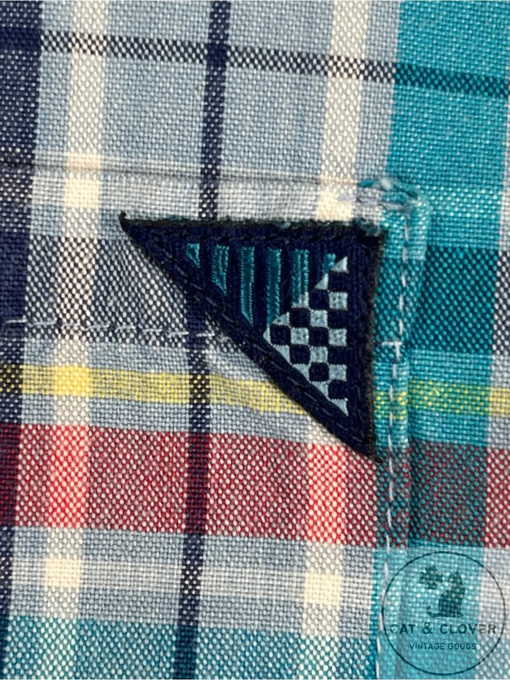 Gymboree 90s Rainbow Tag Plaid Long Sleeve Button Down Boys Shirt Large